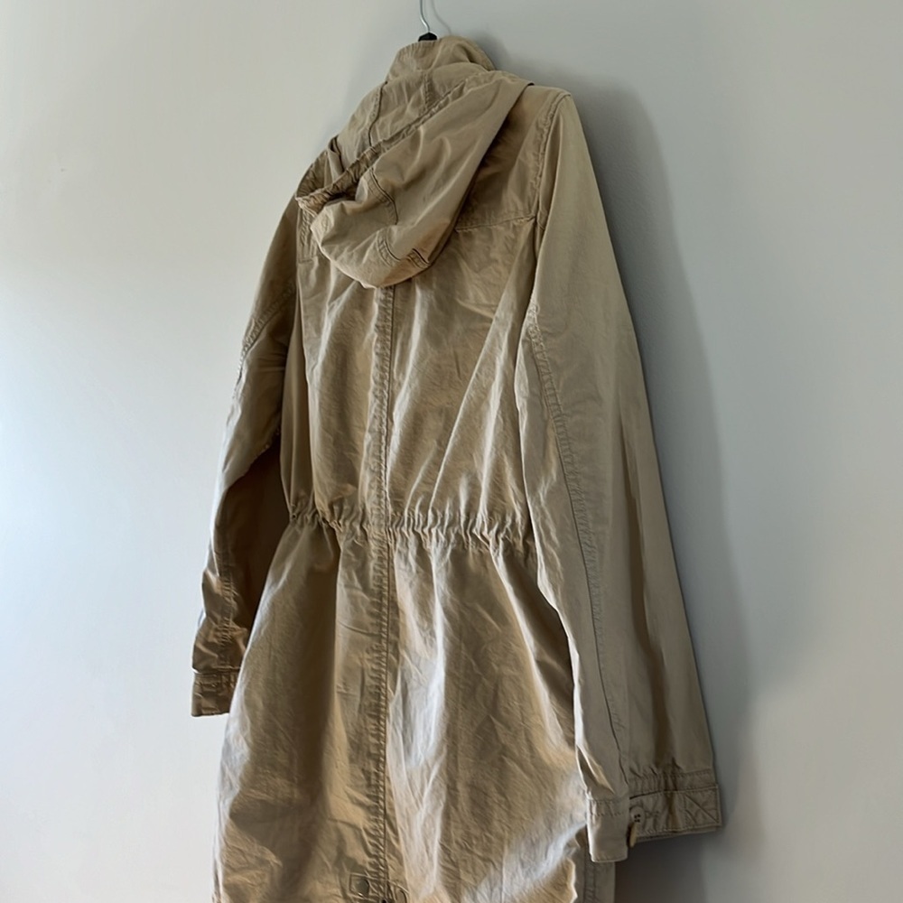 Levi's Women's Cotton Hooded Utility Jacket Lightweight Sz S Khaki Beige - Picture 7 of 16